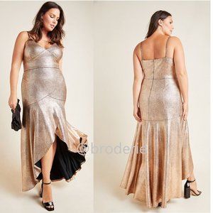 Anthropologie Gold Maxi Dress